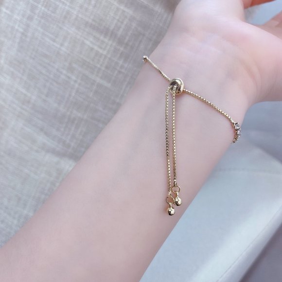 NEW 14K Gold Plated Diamond Moon Star Bracelet - Picture 2 of 7